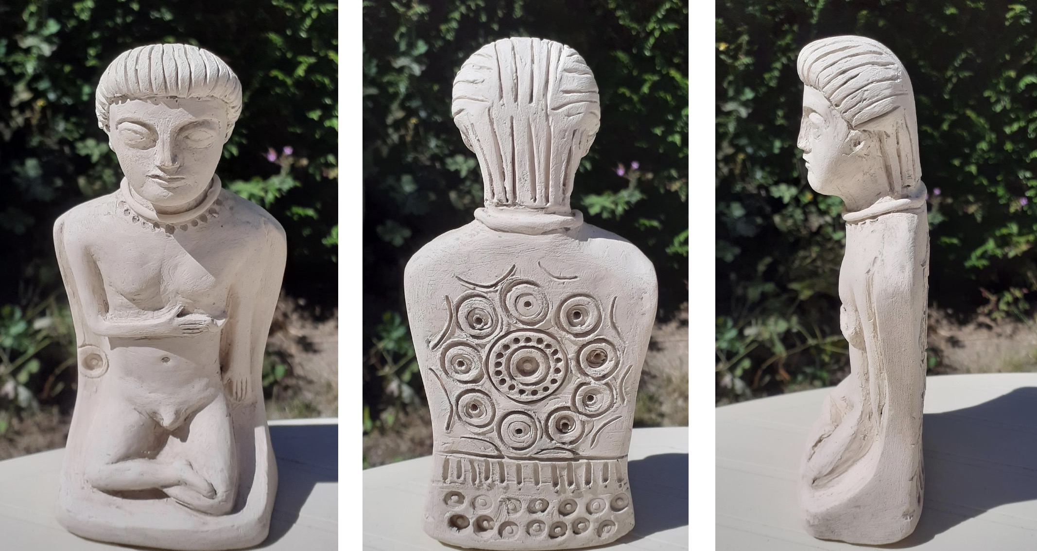 Statuette Quilly trois vues