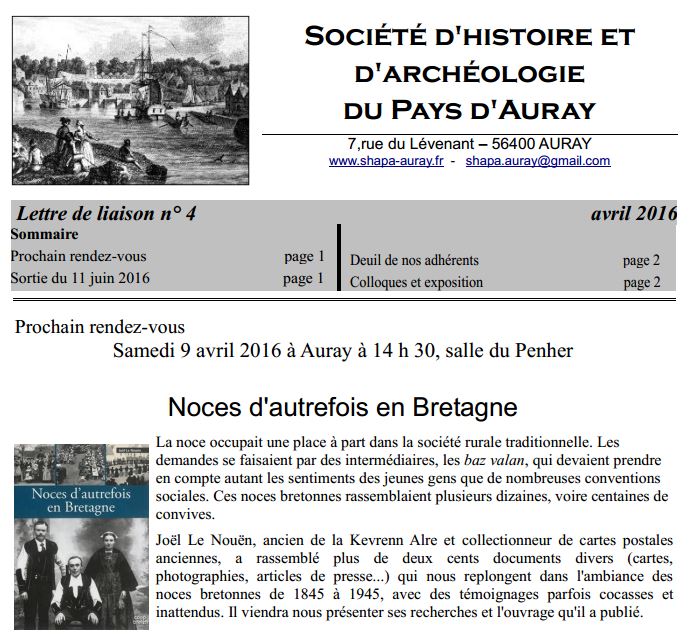SHAPA Programme Avril 2016